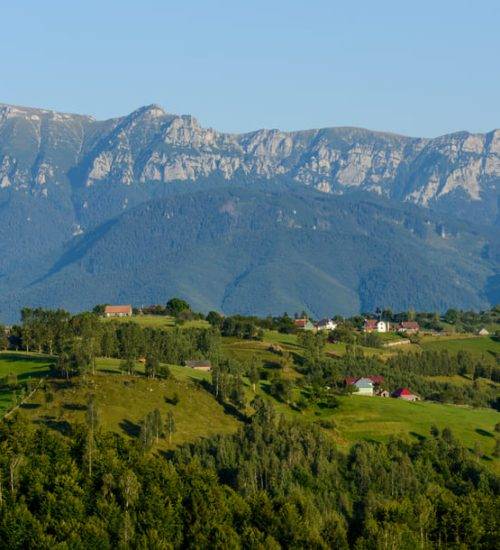 panorama montana din regiunea Zarnesti